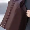 Jaqueta de couro PU para mulheres, novo estilo outono 2026, jaqueta biker estilosa para mulheres baixinhas, casaco de couro para mães de meia-idade
