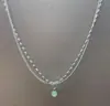 Collar de Grano de Arroz de Doble Capa Amazonita Verde Menta Cadena Versátil para Clavícula Primavera Nicho Ins Apilable Moda Joyería Ligera Gargantilla