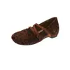 Zapatos Mary Jane estilo francés para mujer con 4 cm de aumento de altura interna, nuevo modelo principios de otoño 2026, elegantes bailarinas de tira cruzada con suela blanda
