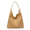 Bolso de Tejido Hueco de Gran Capacidad Estilo Relajado para Mujer 2026 Nueva Moda Bolso de Hombro para Viajes Diarios Bolso Tote Tipo Cubo