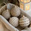 Pelota envuelta en cuerda de cáñamo de 6cm8cm Pelota envuelta en cuerda de algodón Pelota de espuma Sisal Colgante para árbol de Navidad Bol colgante Accesorios de decoración
