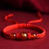 2026 Pulseira de Fio Vermelho dos Doze Signos do Zodíaco Ágata Vermelha Natural Pulseira de Contas da Sorte para Homens e Mulheres Ano de Nascimento Montanha Putuo