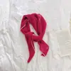 Bufanda de seda versátil de color liso arrugado para primavera y verano, para mujer, diadema elegante, pañuelo de cuello elegante, accesorio para bolso, protector de cuello, pañuelo pequeño plisado