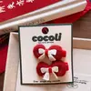 Nuevos Pasadores de Tela tipo Lazo Dulces y Frescos de Año Nuevo Coreano para Niñas, Set de Gomas para el Cabello con Lazo en Forma de Corazón
