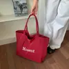Bolso de Hombro de Lona de Nylon con Estampado de Letras de Diseño Nicho Estilo Coreano, Bolso Tote Versátil de Gran Capacidad, Bolso de Compras Ligero