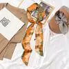 Bufanda Pequeña de Seda para Mujer Estilo Coreano Versátil Letra Geométrica Cinta Diadema Larga Estrecha Elegante de Moda Bufanda Decorativa Multifuncional
