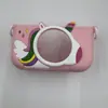 Cámara Infantil Funda Protectora de Dibujos Animados Cámara Pequeña Cubierta de Silicona Anticaída con Correa para el Cuello Mini Foto Carcasa Blanda de Goma