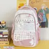 Mochila fofa e doce estilo coreano universitário para meninas, bolsa escolar casual e leve