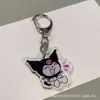 Chaveiro Acrílico Transparente Dupla Face Acessórios para Bolsa de Estudante Feminina Cabide de Mochila Escolar Infantil Kulomi Sanrio