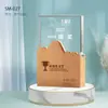 Trofeo de Cristal Creativo de Madera Grabado Personalizado Medalla de Competencia Producción Placa Autorizada Premio al Empleado Destacado Souvenir