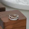 Anillo Abierto Personalizado para Mujer con Baño de Oro Real y Circonitas Microincrustadas, Anillo Geométrico de Giro de Gama Alta, Anillo Minimalista para el Dedo Índice