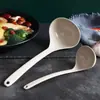Cucharón Grande de Fibra de Trigo Engrosada Resistente a Altas Temperaturas con Mango Largo para Uso Doméstico, Adecuado para Servir Gachas y Sopa de Arroz, Cuchara Pequeña Estilo Japonés