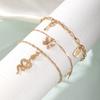 Tobillera de mariposa y serpiente multicapa transfronteriza europea y americana para mujer, nicho, versátil, adornos de pie apilables para hombre, traje de 3 piezas, joyería al por mayor