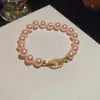 ¡Elegancia Francesa! Pulsera de Perla Nariz de Cerdo con Circonita Brillante, Pulsera Versátil Vintage, Joyería de Lujo Ligero y Sensación de Alta Gama