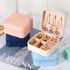 Caja de Almacenamiento Pequeña de PU Brillante para Joyería al por Mayor Almacenamiento de Joyas Pendientes Pendientes Collar Caja de Regalo para Joyería
