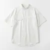 2026 Nueva Camisa de Manga Corta de Alta Gama para Chico Cool Talla Grande Superior Estilo Hong Kong Chaqueta de Uso Diario Manga Corta Casual Versátil