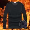 Nova camiseta de fleece masculina confortável com mangas compridas, estilo comércio exterior, modelagem solta, forrada com fleece, versátil, para outono e inverno, tamanho grande, espessada