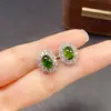 Aretes Transfronterizos de Diopsida Natural para Mujer, Accesorios de Nicho de Alta Gama, Joyería de Plata 925, Joyería de Lujo 5*7, Ventas Directas de Fábrica