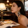 Brincos de Franja com Contas Artesanais Estilo Boho Retrô para Mulheres, Brincos Longos de Luxo Leve e de Alta Qualidade, Acessórios Versáteis