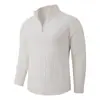 Jaqueta Suéter Gola Alta Meio Zíper Estilo Americano para Comércio Exterior Transfronteiriço Outono e Inverno Tricô Trançado Solta Casual Masculino Tricô Suéter