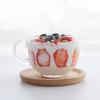 Explosiones de TikTok Lizun Vaso de Té con Leche de Vidrio Taza Grande Redonda para Avena Desayuno Vaso para Leche Taza de Té Taza de Café