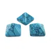 Tesoro de Piedra cristal rosa azul dorado piedra desnuda pirámide simple moda collar colgante gemas artesanías joyería DIY