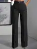 Comercio Exterior Transfronterizo Amazon Pantalones de Traje de Pierna Ancha con Rayas Verticales de Cintura Alta para Mujer Estilo Verano 2026 Moda Versátil Elegante para Viajar