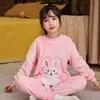 Novos Pijamas de Inverno para Crianças, Veludo Coral Espessado de Inverno, Meninos e Meninas, Bebês Meninas, Roupas de Casa de Flanela