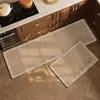Tapete de chão de terra de diatomáceas para cozinha em estilo wabi-sabi japonês, tapete de pé para casa absorvente de óleo e água, conjunto de duas peças, resistente à sujeira, secagem rápida, tapete antiderrapante