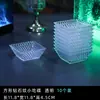 Estante de barra led luminoso para platos de frutas barra transparente plato de frutas creativo de tres niveles plato para postres frutas bocadillos compartimento comercial
