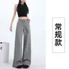 Pantalones de Pierna Ancha para Mujer 2025 Nuevo Primavera y Verano Sueltos Adelgazantes Perezosos Rectos Casuales Sueltos Grises Pantalones Deportivos Americanos