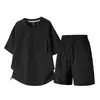 Traje Deportivo Inspirado en el Diseño para Hombre Verano 2026 Seda de Hielo Holgado Casual Camiseta de Manga Corta Transpirable de Hombre Conjunto de Dos Piezas a la Moda