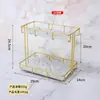 Estante de almacenamiento de cosméticos para tocador de lujo ligero baño superficie de lavabo de baño escritorio de lujo ligero almacenamiento de doble capa
