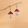 Pendientes de Mujer de Plata S925 Rey Ciervo Dorado Elegantes Antiguos Cloisonne Xiangyun Jade Hetian Ágata Loto Fénix