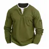Camiseta para Hombre Transfronteriza con Falso Cuello en V de Dos Capas, Camiseta Base de Empalme Moda Otoño e Invierno, Camiseta de Manga Larga para Hombre, Patrón de Gofre