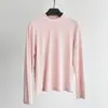 Camisa Leve com Toque de Nuvem Gola MédiaNova Moda Outono/Inverno Feminina Gola Meia-Alta Manga Longa Emagrecedora Quente Camisa Base