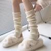 Conjunto de Meias para Pés Estilo Coreano Outono e Inverno Versátil Quente Preguiçoso Espessado Estilo Japonês JK Cor Sólida Simples Acumuladas Tricô para Pernas