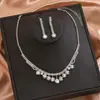Joyería de Novia Estilo Coreano, Accesorios para Vestido, Collar de Borlas de Diamantes Exagerado de Alta Gama a la Moda, Pendientes, Conjunto de Boda