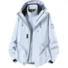 Chaqueta con capucha tres en uno de forro compuesto de grafeno de doble capa, abrigo deportivo unisex con logo impreso