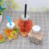 Garrafa de bebida descartável PET transparente 300ml garrafa de suco de fruta chá de leite 400ml garrafa em formato de estrela garrafa plástica de estrela de cinco pontas