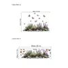 Adesivos de Decoração de Parede com Grama, Pedras, Flores e Borboletas Transfronteiriças para Quarto, Sala de Estar, Parede de Fundo da Entrada Pvc