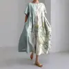 Amazon Transfronterizo 2026 Verano Nuevo Talla Europea Mujer Holgado Cuello Redondo Moderno Gama Alta Manga Corta Vestido Estampado
