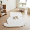 Fornecimento de Tapetes de Pele de Coelho Sintética, Capachos em Formato de Gato, Tapetes Decorativos para Quarto de Criança, Tapetes para Mesinha de Cabeceira de Sofá de Sala de Estar
