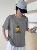 Camisa de Algodão de Bambu Solta Feminina Gola Redonda Manga Curta Versátil Emagrecedora Floco de Neve Algodão Direto da Fábrica