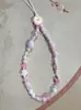 Corrente para Celular com Contas Estilo Doce e Cremoso de Menina Lanyard Colorido de Cerâmica para Celular Série Deslumbrante Alça de Celular Feminina Transfronteiriço