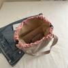 Bolsa balde drawable de cor contrastante feminina 2025 nova moda primavera e verão grande capacidade simples casual bolsa de ombro bolsa de trabalho