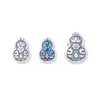 Accesorios de Plata de Ley 99% Plata Pura Flor de Calabaza Accesorios Retro Antiguo Escarchado 3D Plata Dura DIY Cuentas Hechas a Mano