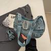 Bolsos de Diseño Nicho para Mujer 2024 Nuevo Dulce y Genial Hottie Remache Bolso de Motocicleta Bolso de Hombro Trendy Bolso Axilar Bolso Cruzado