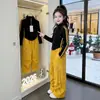 Traje Deportivo de Primavera para Niñas, Pantalones Cargo Casuales para Niños, Conjunto de Primavera para Niñas Mayores, Conjunto de Dos Piezas con Pantalones de Pierna Ancha de Moda Estilo Coreano