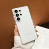 Funda para Teléfono Móvil Adecuada para Samsung S26Ultra S25 Mate Translúcido S24Plus Rayada Botón Metálico Cubierta Protectora